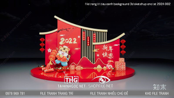 file trang tri tieu canh background 3d sketchup cnc tet 2024 002
