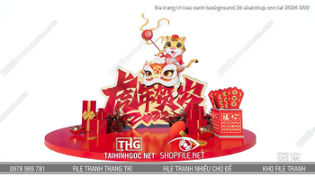file trang tri tieu canh background 3d sketchup cnc tet 2024 009