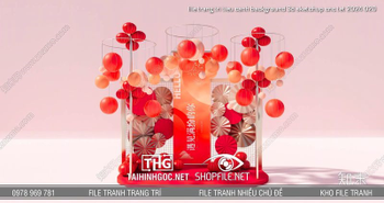 file trang tri tieu canh background 3d sketchup cnc tet 2024 020