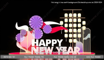 file trang tri tieu canh background 3d sketchup cnc tet 2024 024
