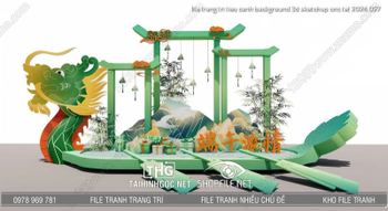file trang tri tieu canh background 3d sketchup cnc tet 2024 027
