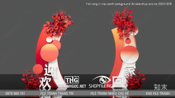 file trang tri tieu canh background 3d sketchup cnc tet 2024 028