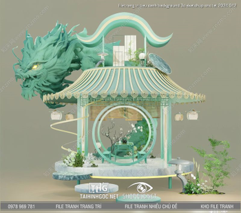 file trang tri tieu canh background 3d sketchup cnc tet 2024 042