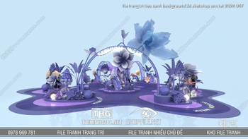 file trang tri tieu canh background 3d sketchup cnc tet 2024 047