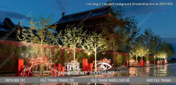 file trang tri tieu canh background 3d sketchup cnc tet 2024 059