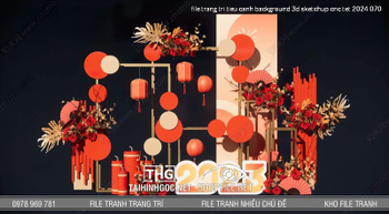 file trang tri tieu canh background 3d sketchup cnc tet 2024 070