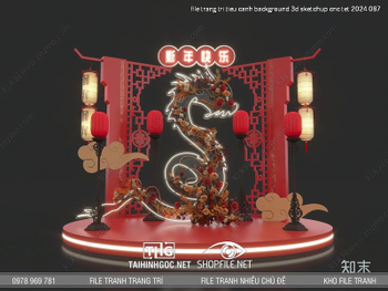 file trang tri tieu canh background 3d sketchup cnc tet 2024 087