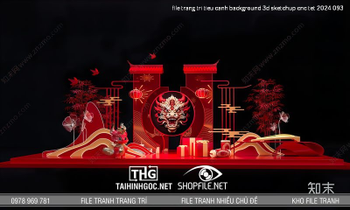 file trang tri tieu canh background 3d sketchup cnc tet 2024 093