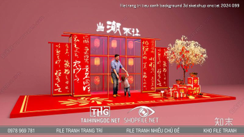 file trang tri tieu canh background 3d sketchup cnc tet 2024 099