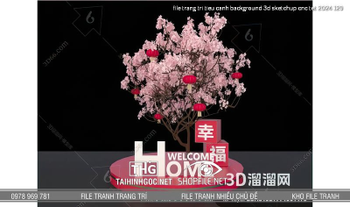 file trang tri tieu canh background 3d sketchup cnc tet 2024 129