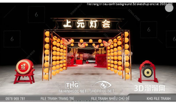 file trang tri tieu canh background 3d sketchup cnc tet 2024 133