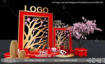 file trang tri tieu canh background 3d sketchup cnc tet 2024 152