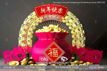 file trang tri tieu canh background 3d sketchup cnc tet 2024 155