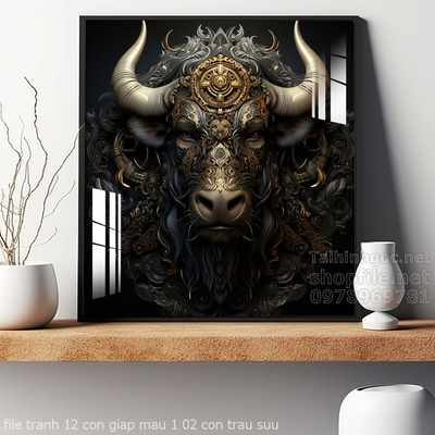 file tranh 12 con giap mau 1 02 con trau suu