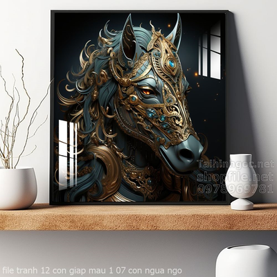 file tranh 12 con giap mau 1 07 con ngua ngo