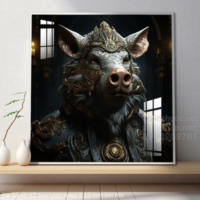 file tranh 12 con giap mau 1 12 con lon hoi