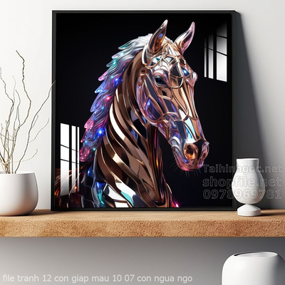 file tranh 12 con giap mau 10 07 con ngua ngo