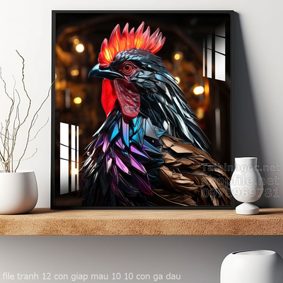 file tranh 12 con giap mau 10 10 con ga dau