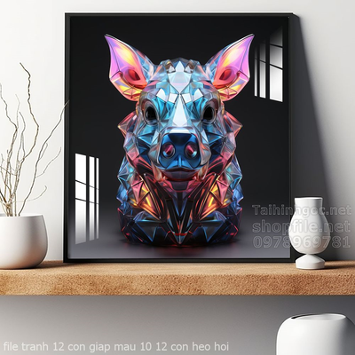 file tranh 12 con giap mau 10 12 con heo hoi