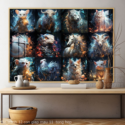 file tranh 12 con giap mau 11  tong hop