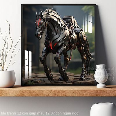 file tranh 12 con giap mau 12 07 con ngua ngo