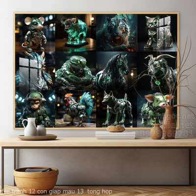 file tranh 12 con giap mau 13  tong hop