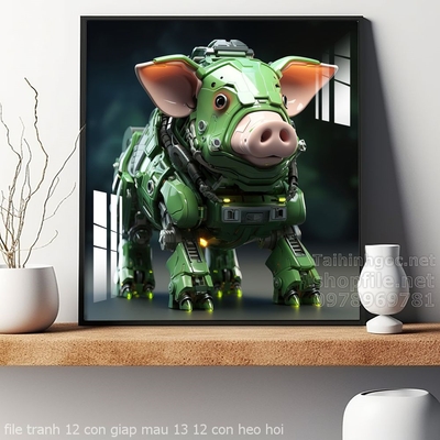 file tranh 12 con giap mau 13 12 con heo hoi