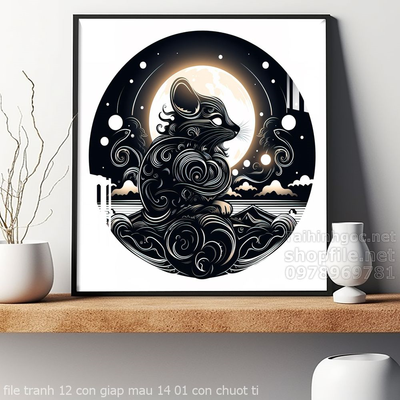 file tranh 12 con giap mau 14 01 con chuot ti