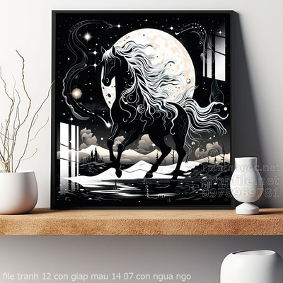 file tranh 12 con giap mau 14 07 con ngua ngo