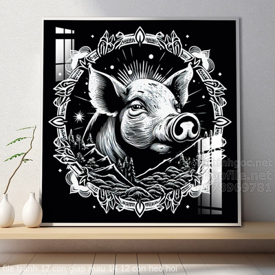 file tranh 12 con giap mau 14 12 con heo hoi