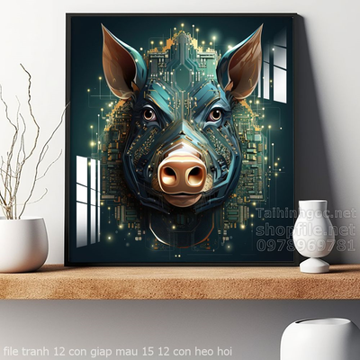 file tranh 12 con giap mau 15 12 con heo hoi