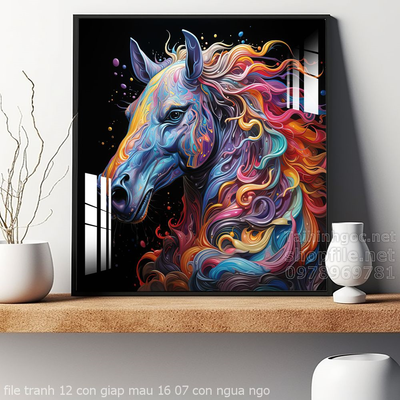 file tranh 12 con giap mau 16 07 con ngua ngo