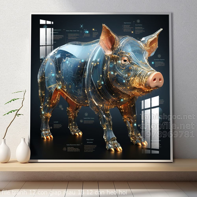 file tranh 12 con giap mau 18 12 con heo hoi