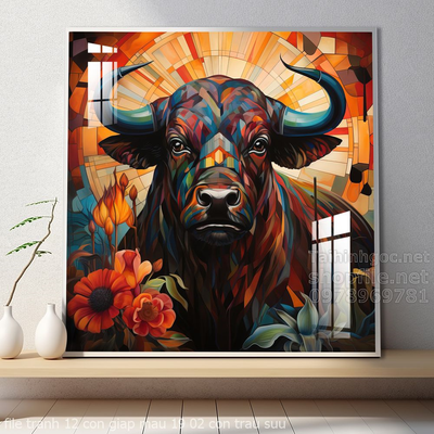 file tranh 12 con giap mau 19 02 con trau suu