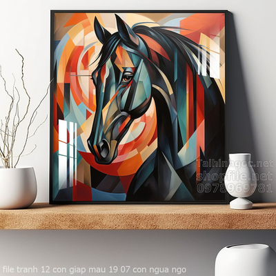 file tranh 12 con giap mau 19 07 con ngua ngo