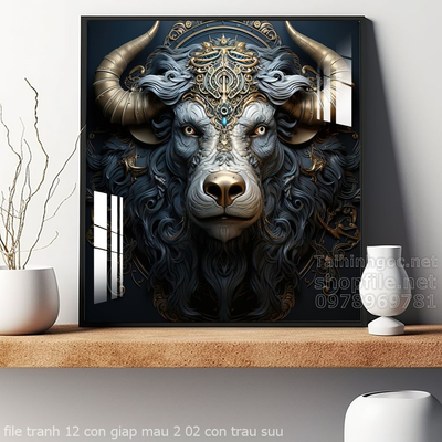 file tranh 12 con giap mau 2 02 con trau suu