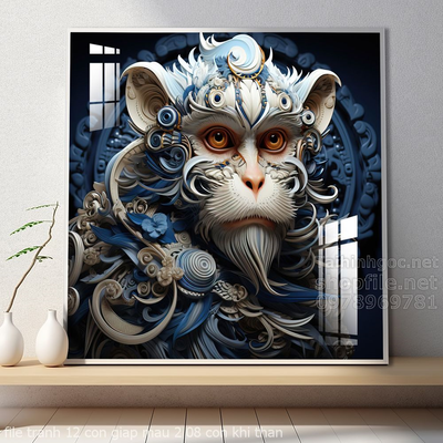 file tranh 12 con giap mau 2 08 con khi than