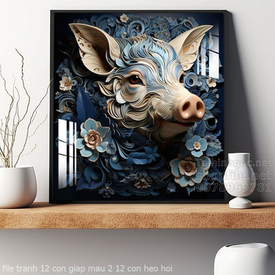 file tranh 12 con giap mau 2 12 con heo hoi