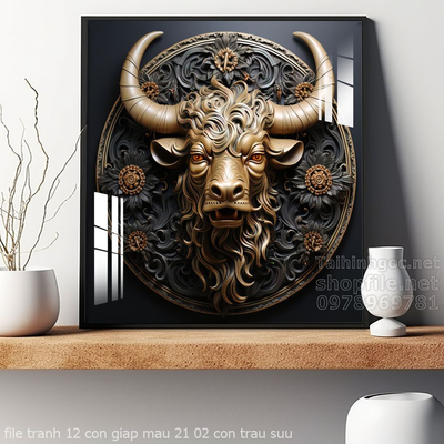 file tranh 12 con giap mau 21 02 con trau suu