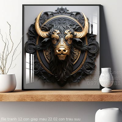 file tranh 12 con giap mau 22 02 con trau suu