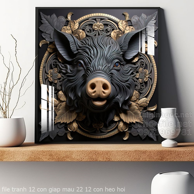 file tranh 12 con giap mau 22 12 con heo hoi