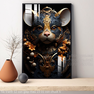 file tranh 12 con giap mau 23 01 con chuot ti