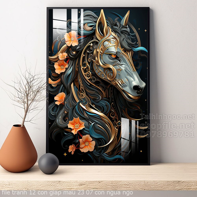 file tranh 12 con giap mau 23 07 con ngua ngo