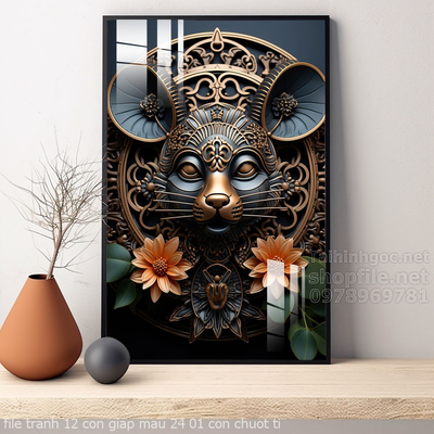 file tranh 12 con giap mau 24 01 con chuot ti