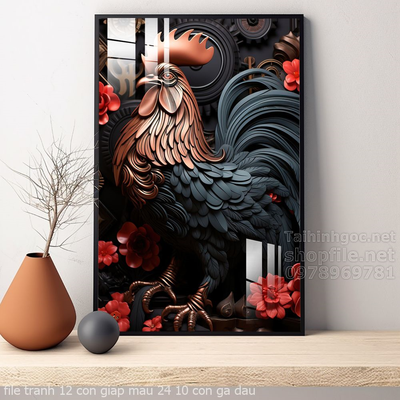 file tranh 12 con giap mau 24 10 con ga dau