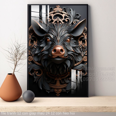 file tranh 12 con giap mau 24 12 con heo hoi