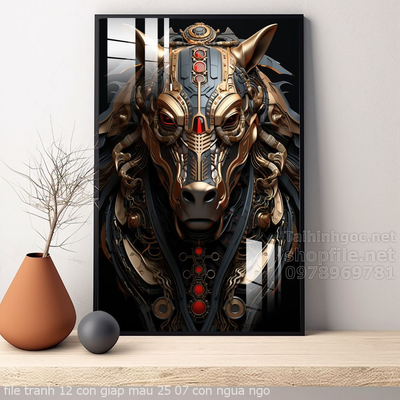 file tranh 12 con giap mau 25 07 con ngua ngo