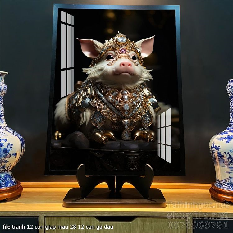 file tranh 12 con giap mau 28 12 con ga dau