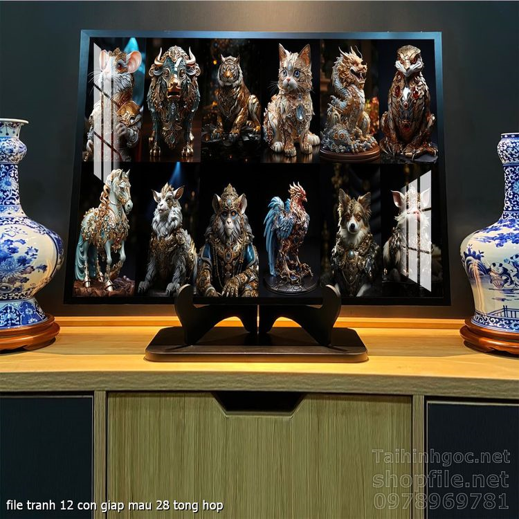 file tranh 12 con giap mau 28 tong hop