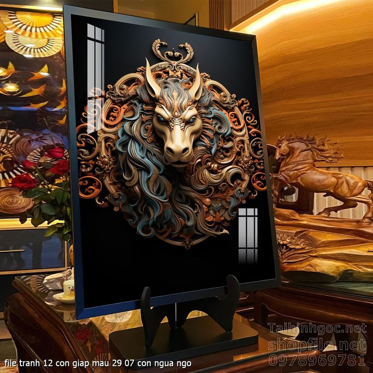 file tranh 12 con giap mau 29 07 con ngua ngo